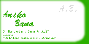 aniko bana business card